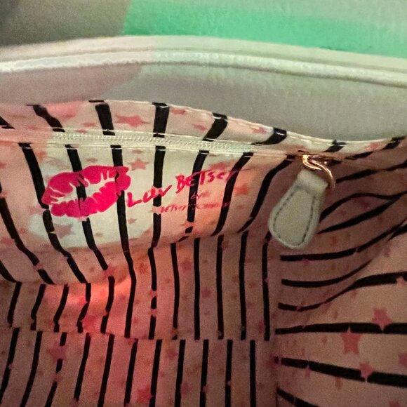 Betsey Johnson new Cat Backpack, Mint Green, Striped interior lining, straps main image 11